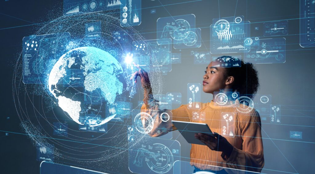 Woman using AI