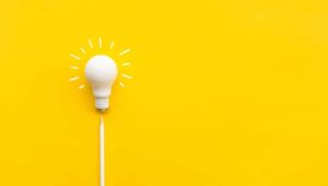 light bulb on yellow background